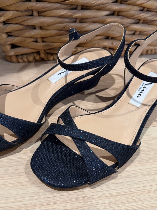 Nina Shoes - Nina Navy Blue Glitter Heeled Sandals